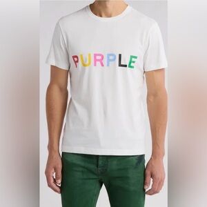 PURPLE BRAND Clean Jersey Logo Graphic‎ T-Shirt